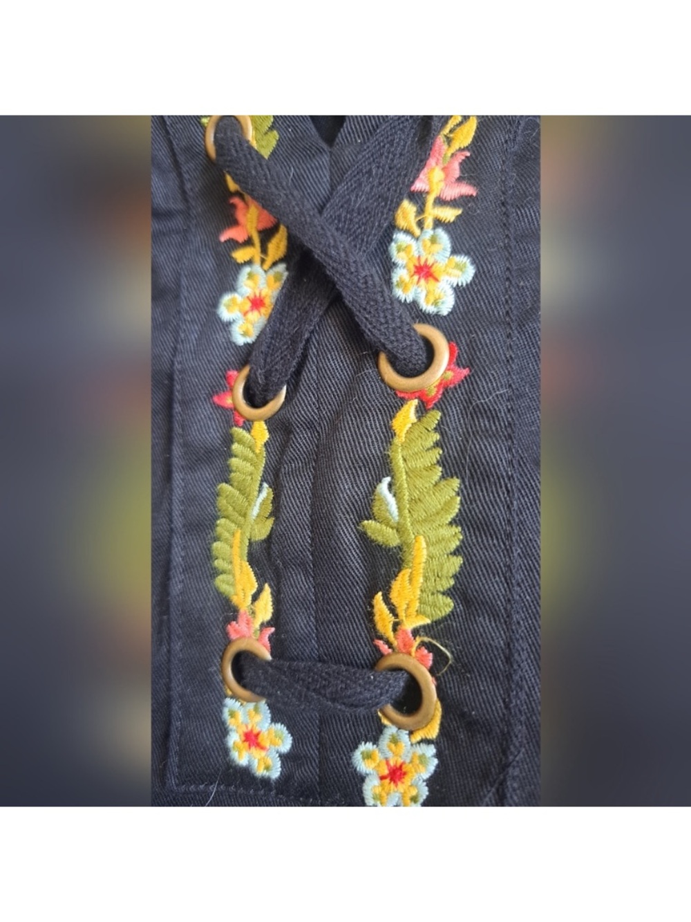 Anthropologie Holding Horses Embroidered Lace up Shirt Dress - Picture 8 of 12